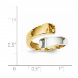 Quality Gold 14k Two-Tone Square Overlapping Ring photo 2
