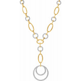 14K Yellow & 14K White 5/8 CTW Diamond 16 Necklace with 2 Drop - 6607760001P photo 2