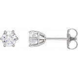 14K White 4.5 mm I3 3/4 CTW Diamond 6-Prong Wire Basket Earrings - 292366080P photo
