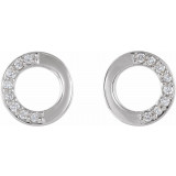 14K White .08 CTW Diamond Circle Earrings - 86760605P photo 2