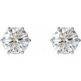 14K White 6.3 mm I1 2 CTW Diamond 6-Prong Wire Basket Earrings - 292366028P photo 2