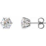 14K White 6.3 mm I1 2 CTW Diamond 6-Prong Wire Basket Earrings - 292366028P photo