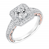 Goldman 14k Two Tone Gold 0.46ct Diamond Semi Mount Engagement Ring photo