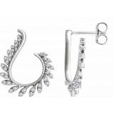 14K White 1/2 CTW Diamond Earrings - 65213160000P photo