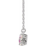 14K White Pink Sapphire & 1/6 CTW Diamond 16 Necklace - 86854620P photo 2