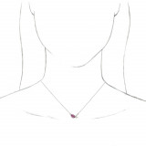 14K White Pink Sapphire & 1/6 CTW Diamond 16 Necklace - 86854620P photo 3