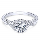 Gabriel & Co. 14k White Gold Contemporary Halo Engagement Ring - ER11828R3W44JJ photo