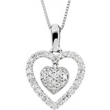 14K White 1/4 CTW Diamond Heart 18 Necklace - 67020101P photo