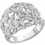 14K White 1/2 CTW Diamond Leaf Ring - 65236360000P photo