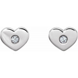 14K White .06 CTW Diamond Heart Earrings - 86336600P photo 2