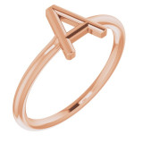 14K Rose Initial A Ring - 51895103P photo