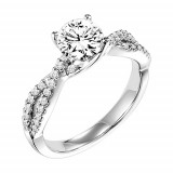 Goldman 14k White Gold 0.27ct Diamond Semi-Mount Engagement Ring photo