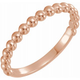 14K Rose Stackable Beaded Ring - 509291004P photo