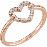 14K Rose .07 CTW Diamond Heart Ring - 122972602P photo