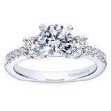 Gabriel & Co. 14k White Gold Contemporary 3 Stone Engagement Ring - ER4247W44JJ photo