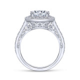 Gabriel & Co. 14k White Gold Victorian Halo Engagement Ring - ER9333W44JJ photo 2