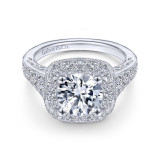Gabriel & Co. 14k White Gold Victorian Halo Engagement Ring - ER9333W44JJ photo