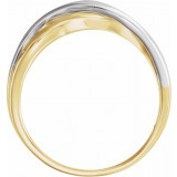 Rhodium-Plated 14K Yellow Overlap Hammered Ring - 513751000P photo 2