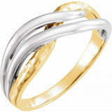 Rhodium-Plated 14K Yellow Overlap Hammered Ring - 513751000P photo