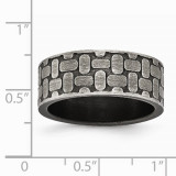 Chisel Stainless Steel Brushed Antiqued Textured Men's Ring photo 3