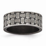 Chisel Stainless Steel Brushed Antiqued Textured Men's Ring photo