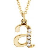 14K Yellow .025 CTW Diamond Lowercase Initial a 16 Necklace - 8580360001P photo