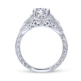 Gabriel & Co. 14k White Gold Victorian Vintage Engagement Ring - ER12579R4W44JJ photo 2