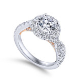 Gabriel & Co. 14k Two Tone Gold Blush Halo Engagement Ring - ER12822R4T44JJ photo 3