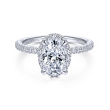 Gabriel & Co. 14k White Gold Contemporary Halo Engagement Ring - ER14962O6W44JJ photo