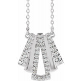 14K White 1/4 CTW Diamond Art Deco 18 Necklace - 86916615P photo