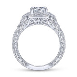 Gabriel & Co. 14k White Gold Victorian Halo Engagement Ring - ER14482R4W44JJ photo 2