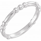 14K White Stackable Bead Ring - 509421003P photo