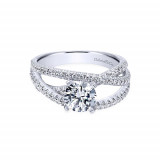 Gabriel & Co. 14k White Gold Contemporary Free Form Engagement Ring - ER10204W44JJ photo
