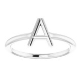 14K White Initial A Ring - 51895101P photo 3