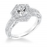 Goldman 14k White Gold 0.50ct Diamond Semi Mount Engagement Ring photo