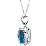 14K White Swiss Blue Topaz & 1/4 CTW Diamond 18 Necklace - 67077100P photo 2