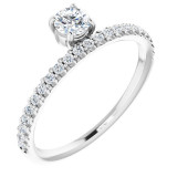 14K White 1/2 CTW Diamond Asymmetrical Stackable Ring - 123287600P photo