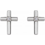14K White .01 CTW Diamond Cross Earrings - R17024600P photo 2