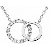 14K White .06 CTW Diamond Circle 18 Necklace - 65193860000P photo