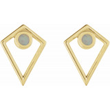 14K Yellow Opal Cabochon Pyramid Earrings - 86862604P photo 2