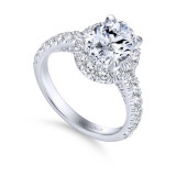 Gabriel & Co. 14k White Gold Contemporary Halo Engagement Ring - ER12647O4W44JJ photo 3