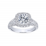 Gabriel & Co. 14k White Gold Contemporary Halo Engagement Ring - ER10252W44JJ photo 4