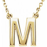 14K Yellow Block Initial M 16 Necklace - 84634316219P photo