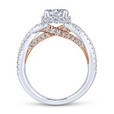 Gabriel & Co. 14k Two Tone Gold Crown Twisted Engagement Ring - ER13835R4T44JJ photo 2