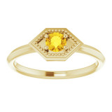 14K Yellow Sapphire Geometric Ring - 72111609P photo 3