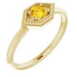 14K Yellow Sapphire Geometric Ring - 72111609P photo