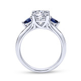 Gabriel & Co. 14k White Gold Contemporary 3 Stone Diamond & Gemstone Engagement Ring - ER10905W4JSA photo 2