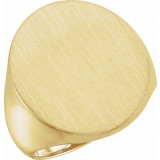 18K Yellow 22x20 mm Oval Signet Ring - 9600123838P photo