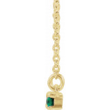 14K Yellow Emerald & 1/5 CTW Diamond Bar 16-18 Necklace - 86790631P photo 2