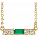 14K Yellow Emerald & 1/5 CTW Diamond 18 Necklace - 86838706P photo